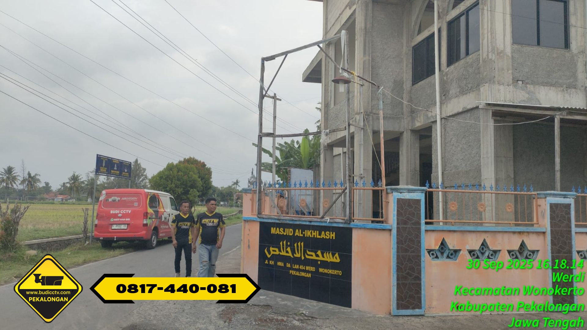 Pemasangan CCTV Hikvision Smart Hybrid Light 5MP di Masjid Al Ikhlash Wonokerto, Pekalongan