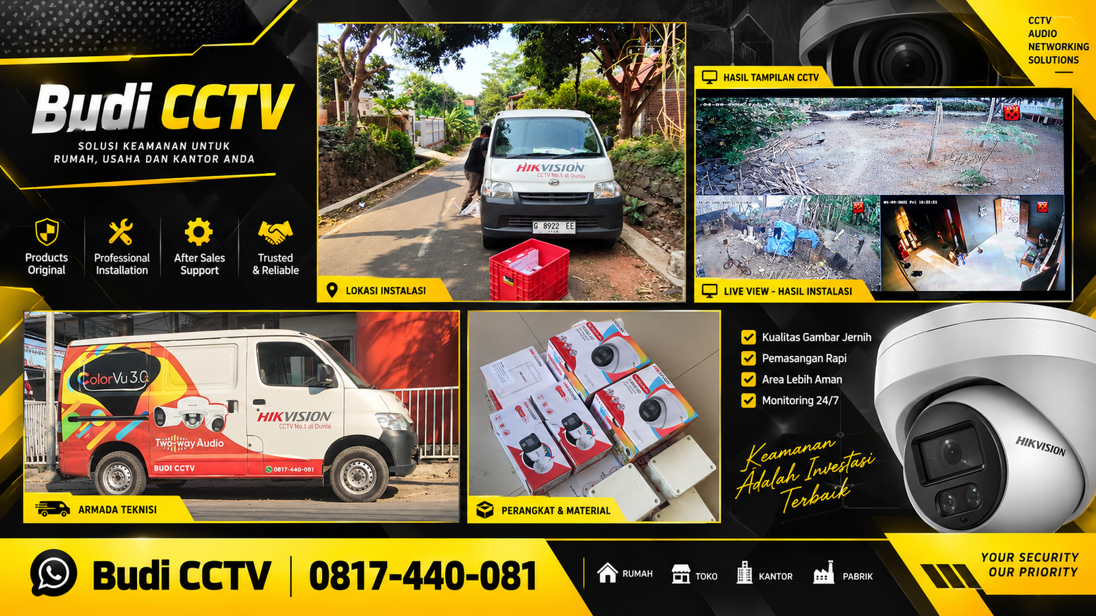 Pemasangan CCTV Hikvision di Batang, Didukung Layanan Purna Jual yang Terpercaya