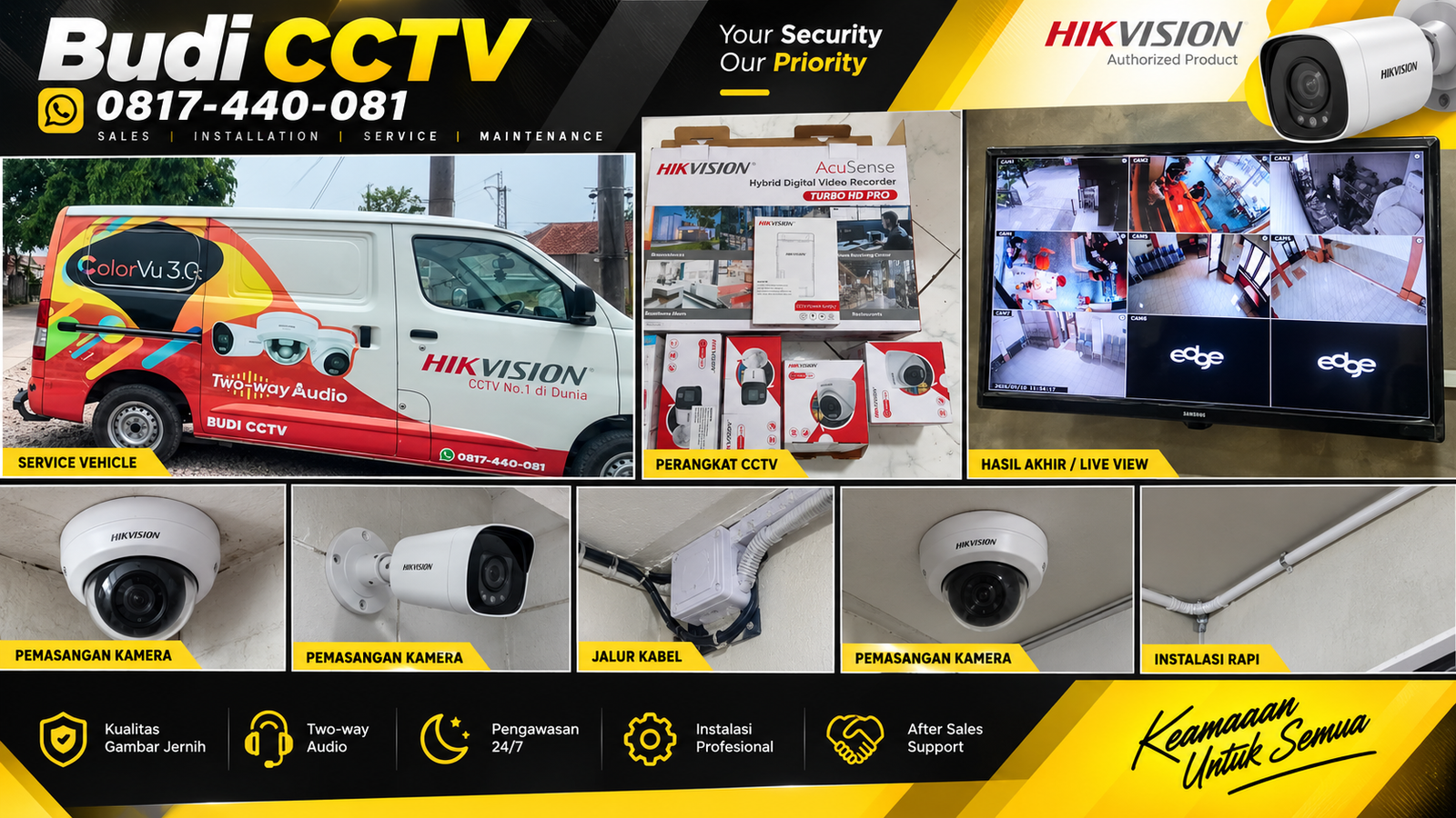 Pemasangan CCTV Hikvision di Kafe Batang, Standar Kualitas dengan Garansi Resmi