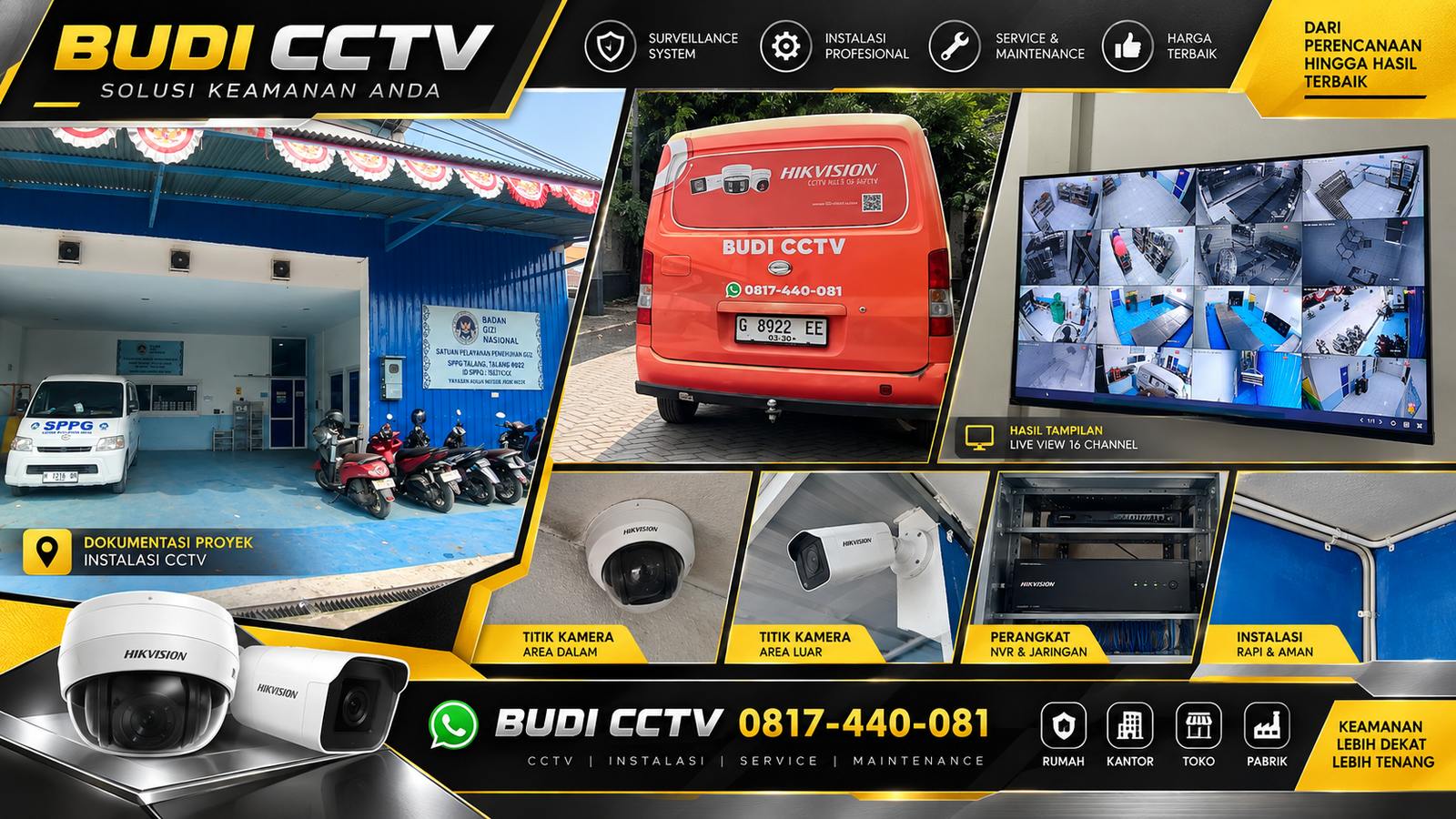 Pemasangan CCTV Hikvision di SPPG Batang, Layanan Purna Jual