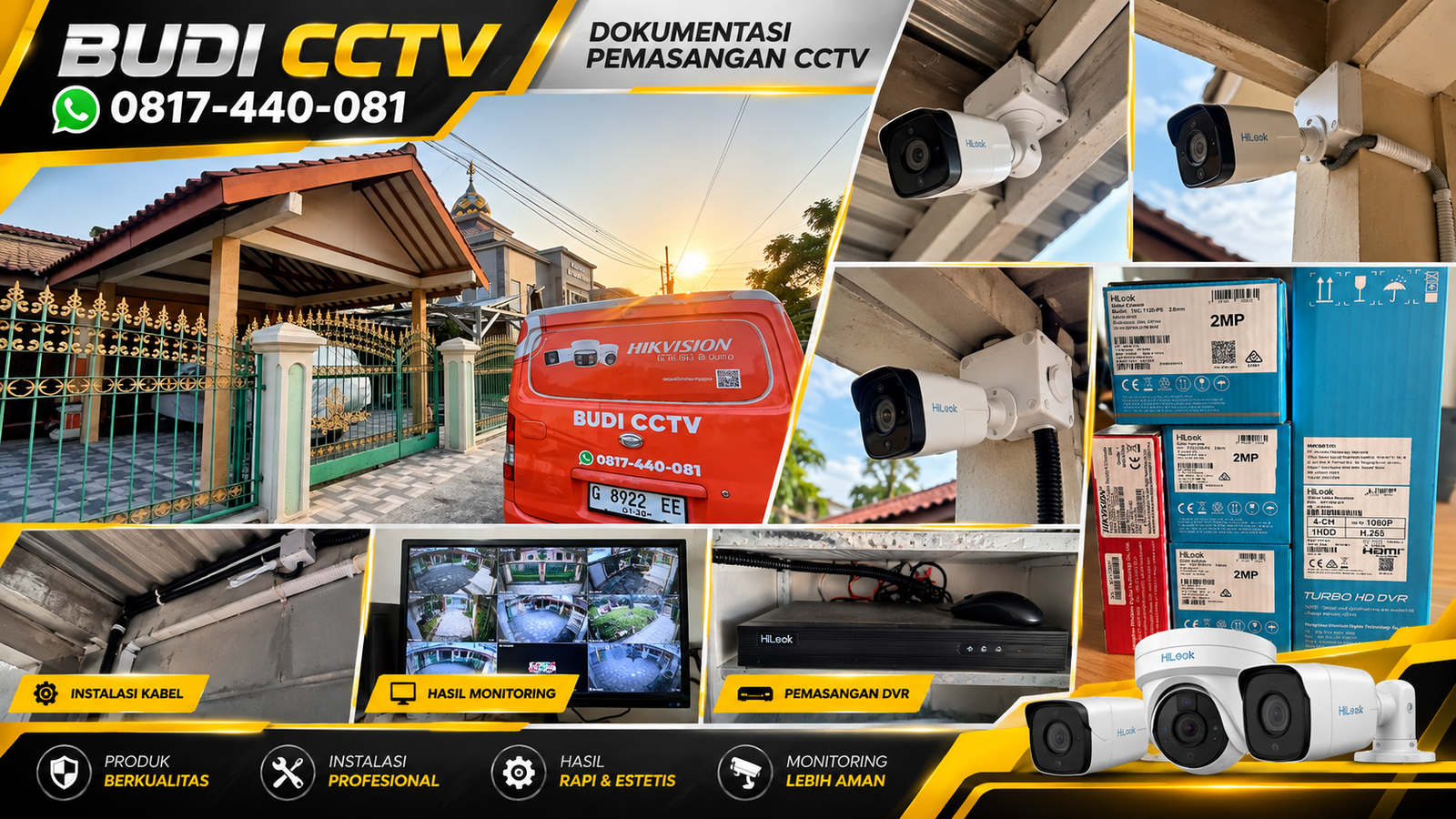 Instalasi CCTV Hilook di Rumah Batang, Akses Pemantauan Mudah