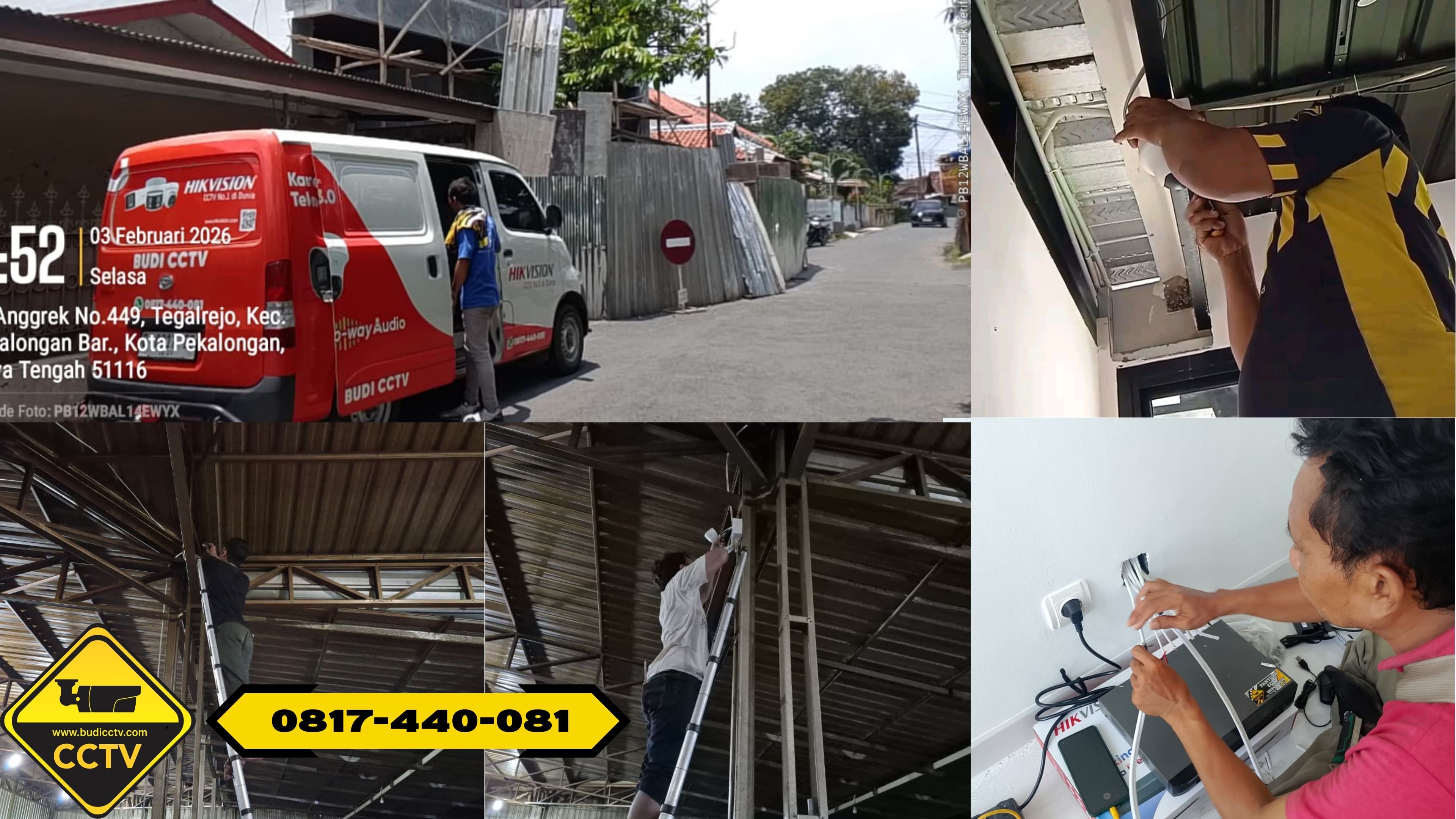 Pasang CCTV Hikvision 4 Channel Smart Hybrid Light 5MP di Rumah Kota Pekalongan