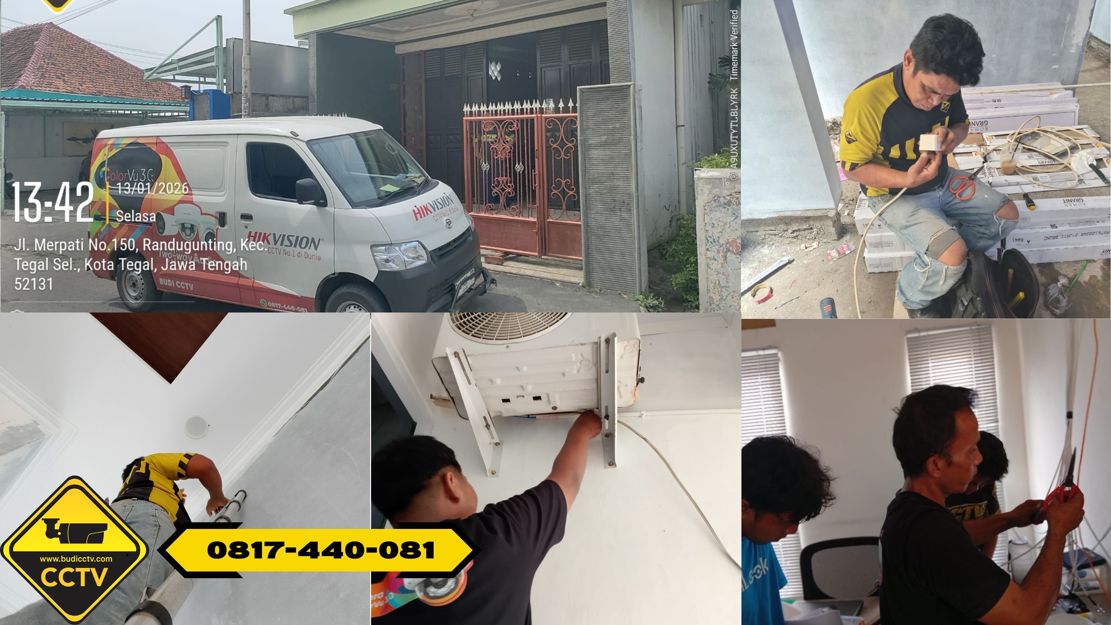 Pemasangan CCTV Hikvision 4 Channel Smart Hybrid Light 2MP di Rumah Tinggal Kota Pekalongan