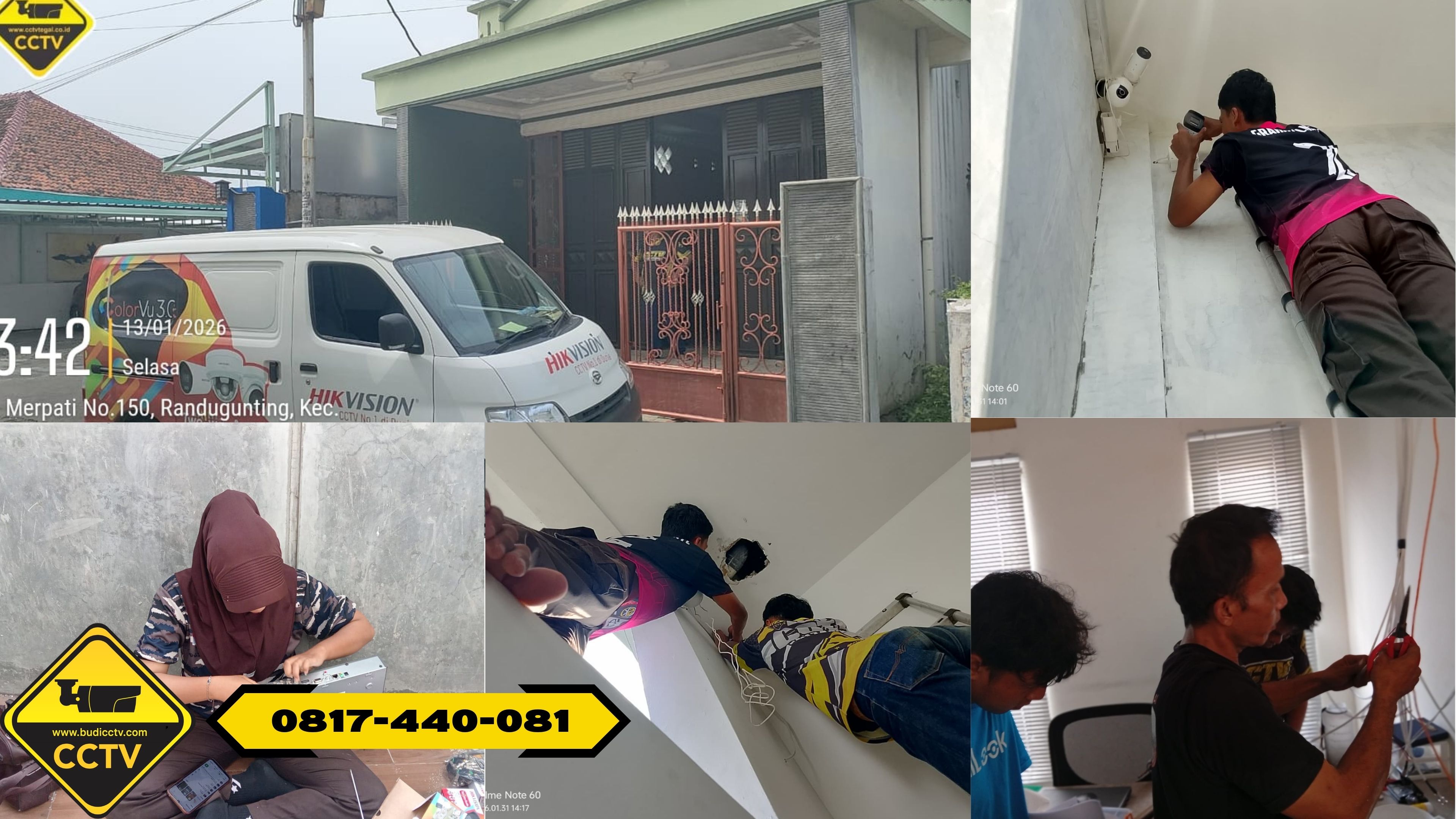 Instalasi CCTV Hikvision 4 Channel Smart Hybrid Light 2MP di Rumah Area Batang, Solusi Pengawasan Modern untuk Keamanan Hunian