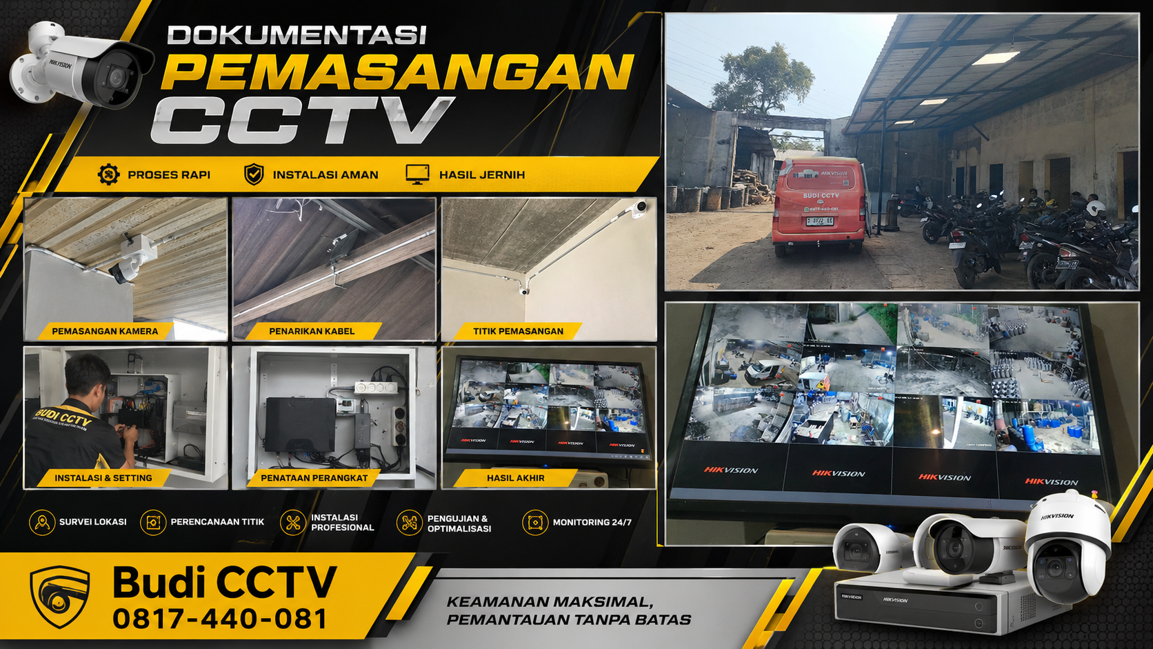 Instalasi CCTV HiLook di Pabrik Pekalongan, Dikerjakan Cepat Tanpa Ganggu Operasional
