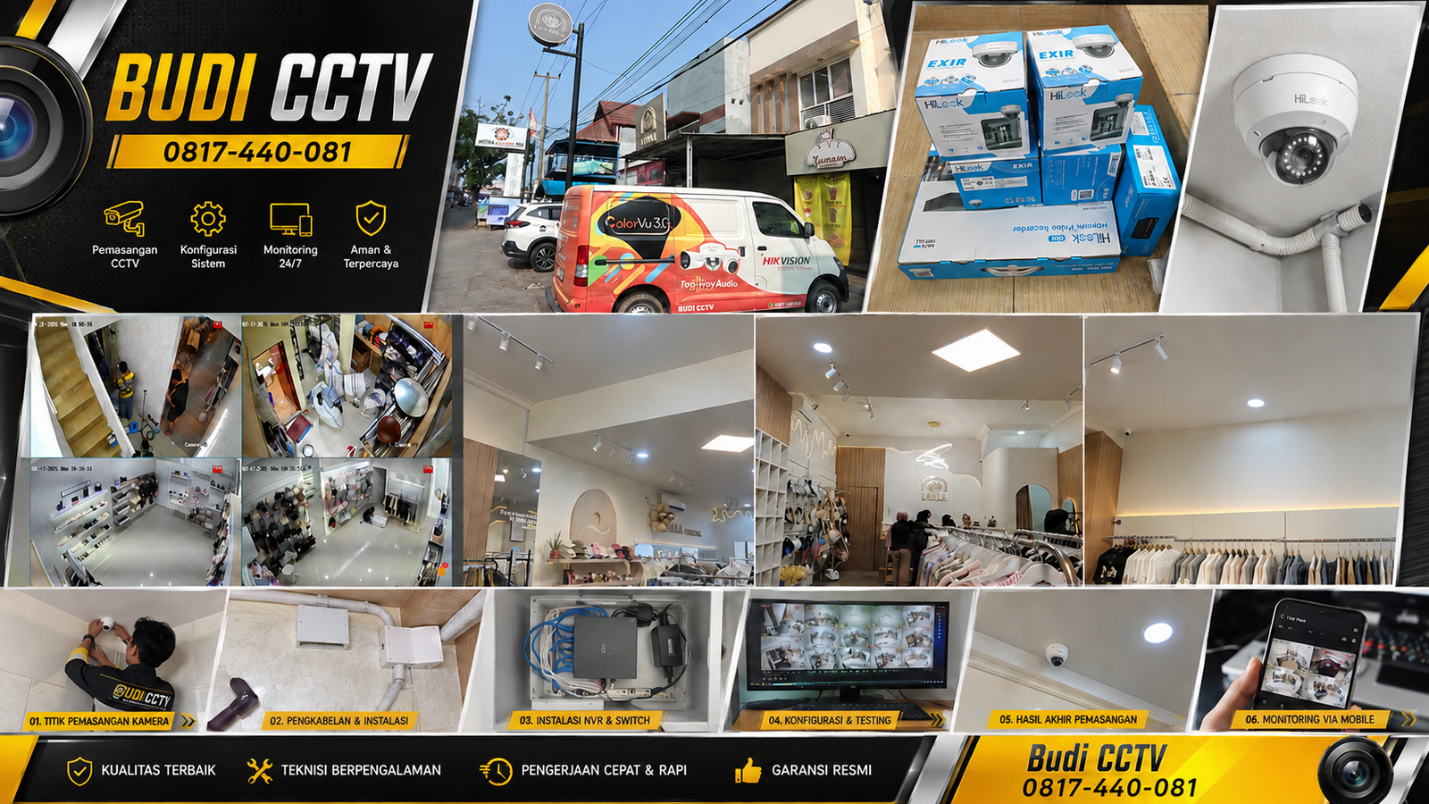 Instalasi CCTV HiLook Batang, Garansi Lengkap