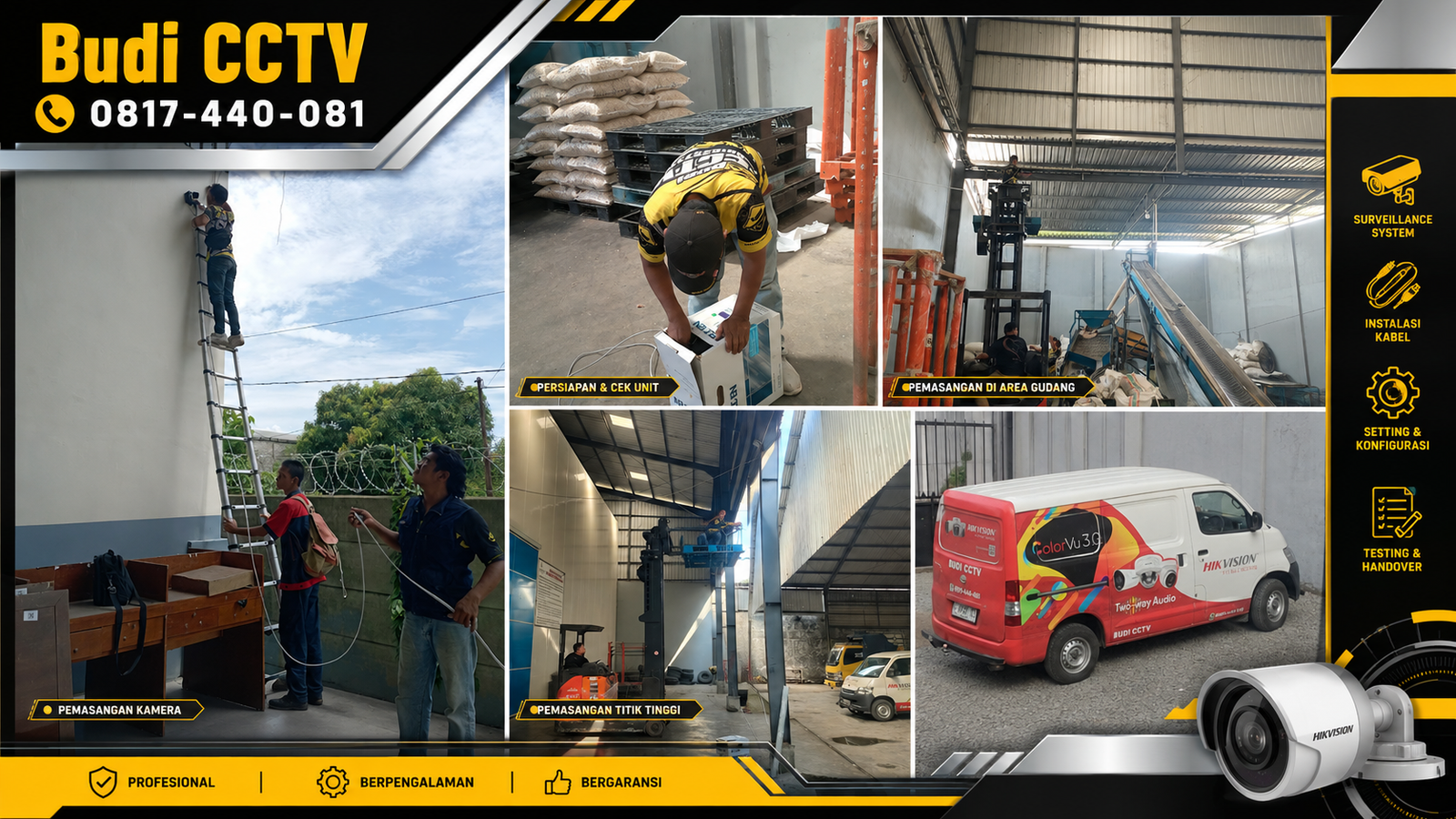 Instalasi CCTV Hikvision di Pabrik Batang, Dilengkapi Panduan Penggunaan