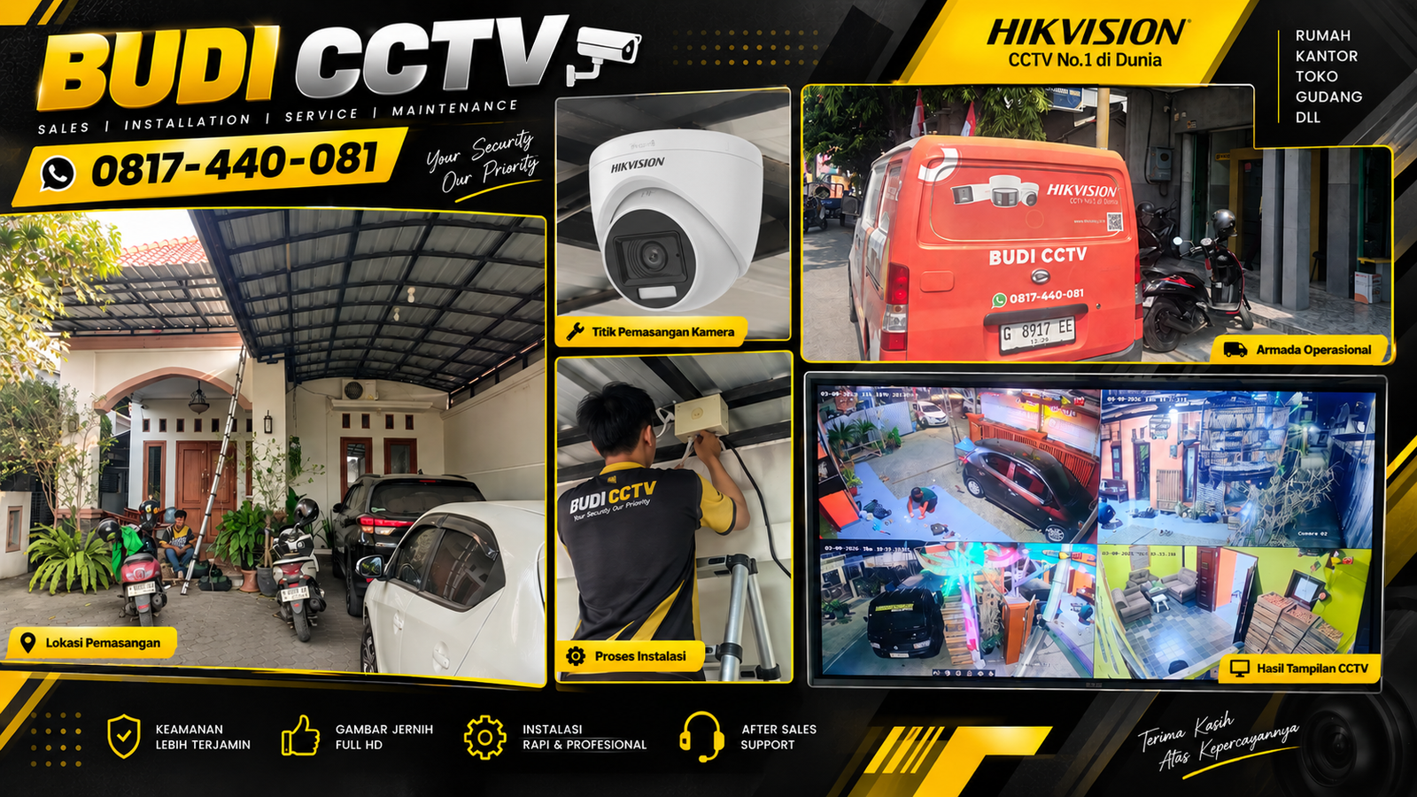 Pemasangan CCTV Hikvision di Batang, Dilengkapi Dukungan Purna Jual